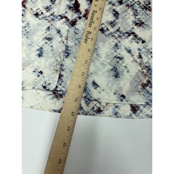 Cynthia Rowley Top Womens Large White Snake Print Button Up Blouse - Picture 6 of 7